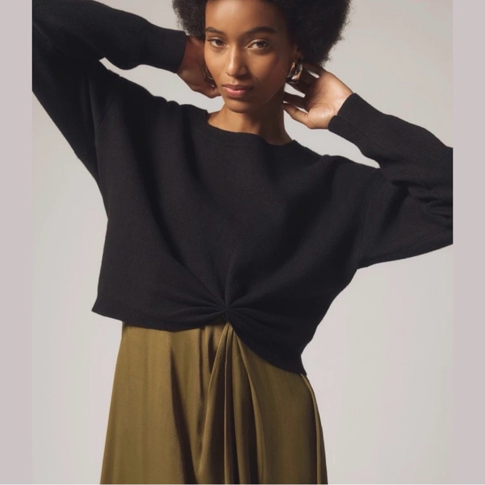 Anthropologie Two-Piece Dress Set | Olive Maxi Dress + Black Knit Top | New